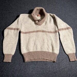 VINTAGE Henry Grethel Sweater Women Small Brown 100% Shetland Wool Cowl Neck